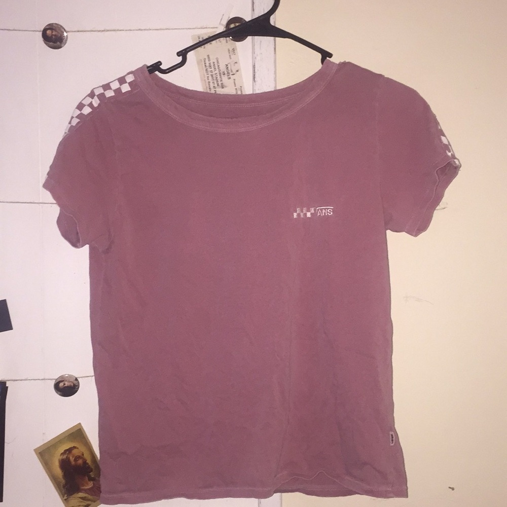 Pink cropped Vans Top